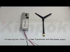 1.2GHz FPV Βίντεο μεταδότης 5W ισχύς 10-50km εμβέλεια με λειτουργία καθυστέρησης 1.2GHz VTX εξαρτήματα