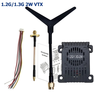 1.2G 1.3G 30km FPV Μεταδότης βίντεο 1.2GHz 1.3Ghz 2W Αναλογικός VTX 8 Διάδικα FPV VTX