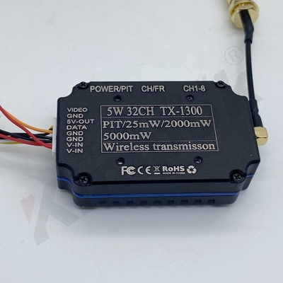 Πομπός FPV 5W Υψηλής Ισχύος 1.3GHz 32CH 24.5g Εξαιρετικά Ελαφρύς για Αγώνες Drone Υψηλής Ταχύτητας Μεγάλης Εμβέλειας, Μετάδοση Εικόνας Χαμηλής Καθυστέρησης