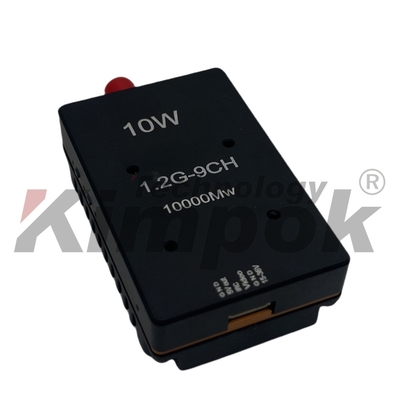 1.2GHz 10W 9CH Ασύρματος τηλεοπτικός πομπός FPV Ρυθμίσιμη ισχύς για μη επανδρωμένο μη επανδρωμένο αεροσκάφος
