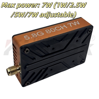 7W 5.8G VTX 80CH FPV Πομπός Βίντεο FPV Μετάδοση 5.8Ghz VTX για FPV Racing Βάρος 56g Μεγάλης Ισχύος Μετάδοση Μεγάλης Εμβέλειας