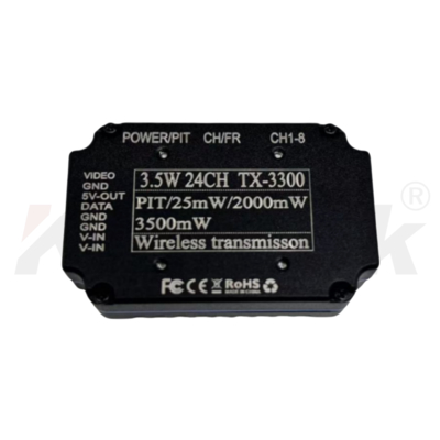 3.3GHz 3.5W 24CH Ultra-Light FPV αναλογικός πομπός βίντεο 24.5g για αγώνες Drone